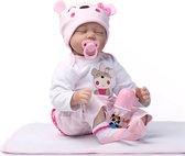 Nappin Baby Poppen - Roze - Levensechte Babypop Set - Realistisch - Pop Met Poppenkleding - Speelgoed - Kinderen - Meisje - 55cm