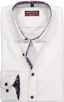 MARVELIS body fit overhemd - wit (contrast) - Strijkvriendelijk - Boordmaat: 41