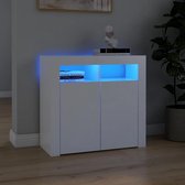 vidaXL Dressoir met LED-verlichting 80x35x75 cm wit