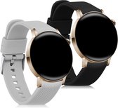 kwmobile 2x armband geschikt voor Huawei Watch GT 3 Pro (43mm) / Watch GT 3 (42mm) - Bandjes voor fitnesstracker in zwart / grijs / grijs