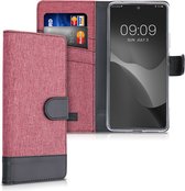 kwmobile telefoonhoesje voor Xiaomi 11T / 11T Pro - Hoesje met pasjeshouder in oudroze / zwart - Case met portemonnee