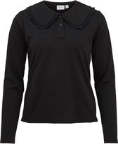 Vila T-shirt Vitinny  Polo-neck L/s Top/su 14072684 Black Dames Maat - XL