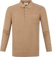 Scotch and Soda - Long Sleeve Polo Beige - M - Slim-fit