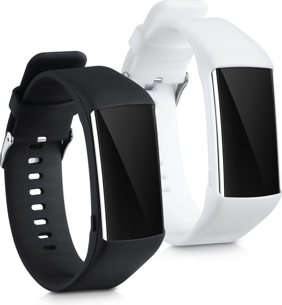 kwmobile 2x armband voor Polar A360 / A370 - Bandjes voor in zwart wit | bol.com