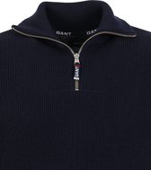 Gant - Waffle Rib Half Zip Donkerblauw - L - Modern-fit