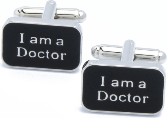 Boutons de manchette de manchette - Zwart Rectangulaire I Am a Doctor