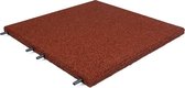 Terrastegels rubber | Rood | Per 1 m² | 4 stuks | 50x50cm | Pen/Gat | Dikte 3cm