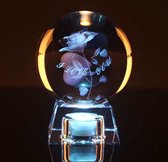 Valentine Crystal Ball With Lamp Holder 3d Laser Engraved Decoration Ball (customised cadeaudoosje erbij)