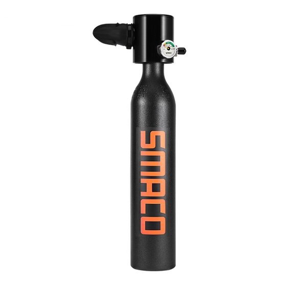 MiniDive Mini Duikfles 0,5 L Blauwe Aluminium Met Handmatige Hogedrukpomp En Houdend Harnas I Onderwater Ademhalingsapparatuur Unisex