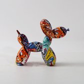 BaykaDecor - Unieke Graffiti Ballonhond Beeld - Pop Art Hond Beeldje - Jeff Koons Balloon Dog Parodie - Cadeau - Kunstwerk - 22 cm