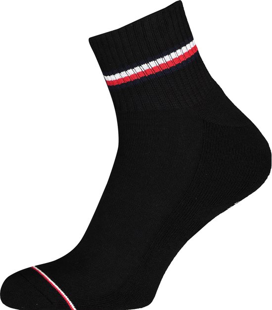 Tommy Hilfiger Iconic Quarter Socks (2-pack) - chaussettes de sport pour hommes en coton - noir - Taille: 43-46