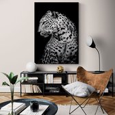 Poster Dark Leopard - Dibond - Meerdere Afmetingen & Prijzen | Wanddecoratie - Interieur - Art - Wonen - Schilderij - Kunst