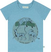 Smitten Organic - 'Leap of leopard lying at acacia tree' Blauw T-shirt met korte mouwen