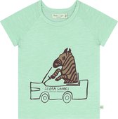 Smitten Organic - 'Safari Zebra Guide' Groen T-shirt met korte mouwen