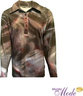 Sensia Mode Poloshirt - Bruin & Roze- maat 48