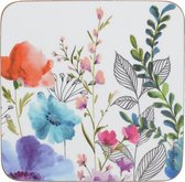 Creative Tops Onderzetters Meadow Floral 10,5 Cm Kurk Wit 6 Stuks