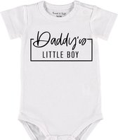 Baby Rompertje met tekst 'Daddy's little boy' | Korte mouw l | wit zwart | maat 62/68 | cadeau | Kraamcadeau | Kraamkado