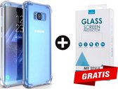 Crystal Backcase Transparant Shockproof Hoesje Samsung Galaxy S8 - Gratis Screen Protector - Telefoonhoesje - Smartphonehoesje