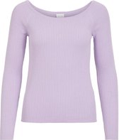 Vila Trui Vihelli L/s Open Neck Knit Top/su/t 14070136 Pastel Lilac Dames Maat - M