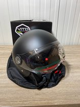 Vito Loreto Jethelm - Motorhelm & Scooterhelm - Mat zwart - Maat XS