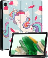 Hoes Geschikt voor Samsung Galaxy Tab A8 Hoes Luxe Hoesje Book Case - Hoesje Geschikt voor Samsung Tab A8 Hoes Cover - Eenhoorn