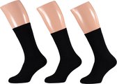 Badstof sokken dames | Zwart | Maat 36/41 | 3-Pak | Warme sokken dames | Sokken dames | Sokken dames maat 39 42 | Dikke sokken dames | Apollo