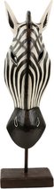 Beeld - Zebra - Hout - Wit - 51x15x9 cm - Indonesie - Sarana - Fairtrade