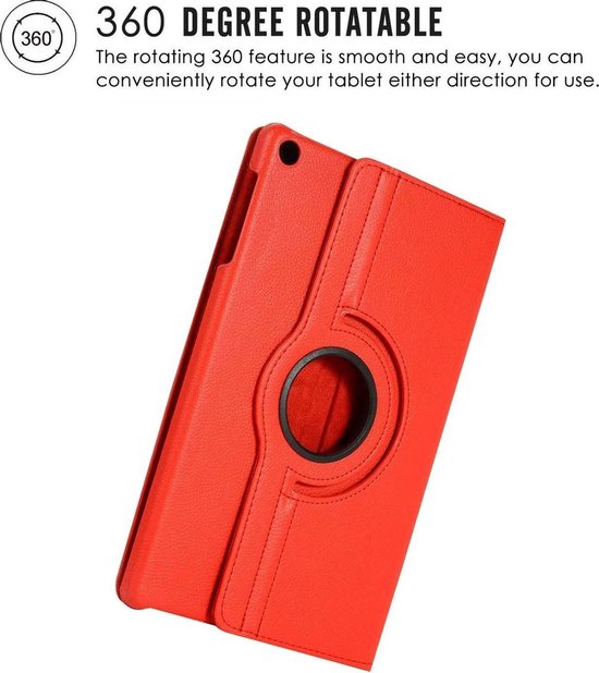 Coque Samsung Tab A 10.1 - Samsung Galaxy Tab A 10.1 orientable - Coque Samsung Tab A (10.1) - Bibliothèque Samsung Galaxy Tab A 10.1 (2019) - Rouge
