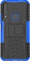 HONOR 9X Hoesje - Mobigear - Tire Serie - Hard Kunststof Backcover - Zwart / Blauw - Hoesje Geschikt Voor HONOR 9X