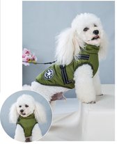 LaVidaLuxe® Army Green Hondenjas - Maat M - Kleine hond - Waterafstotend - Gevoerd met rits - Warme hondenjas