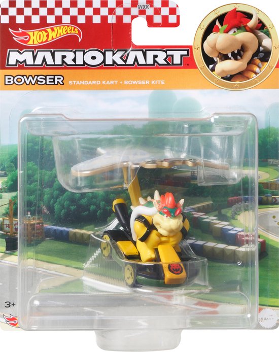 Hot Wheels Mario Kart – Véhicule Métal 1/64 Bowser Standard Kart – Neuf, Dès 3 Ans, Collection 2021
