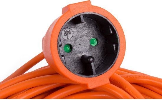 Rallonge pour prise orange, 1x2P+Z 10m, OMY 2x1mm2, 230VAC/10A