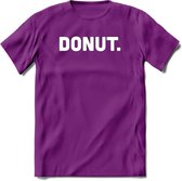 Donut - Snack T-Shirt | Grappig Verjaardag Kleding Cadeau | Eten En Snoep Shirt | Dames - Heren - Unisex Tshirt | - Paars - XL