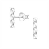 Aramat jewels ® - Zilveren bar oorbellen gedraaid 925 zilver 10x2mm