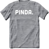 Pinda - Snack T-Shirt | Grappig Verjaardag Kleding Cadeau | Eten En Snoep Shirt | Dames - Heren - Unisex Tshirt | - Donker Grijs - Gemaleerd - 3XL