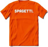 Spagetti - Snack T-Shirt | Grappig Verjaardag Kleding Cadeau | Eten En Snoep Shirt | Dames - Heren - Unisex Tshirt | - Oranje - 3XL