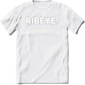 Ribeye - Snack T-Shirt | Grappig Verjaardag Kleding Cadeau | Eten En Snoep Shirt | Dames - Heren - Unisex Tshirt | - Wit - M