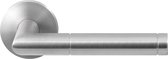Deurkruk op rozet - RVS geborsteld - RVS - GPF bouwbeslag - GPF1042.00 Kohu Deurklink op ronde RVS, 50x8mm