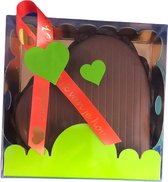 Dubbel chocolade hart - Luxe doos groen - Omdat ik van je hou - Cadeauverpakking