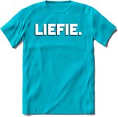 Liefie - Valentijn T-Shirt | Grappig Valentijnsdag Cadeautje voor Hem en Haar | Dames - Heren - Unisex | Kleding Cadeau | - Blauw - M