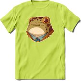 casual kikker T-Shirt Grappig | Dieren reptiel Kleding Kado Heren / Dames | Animal Skateboard Cadeau shirt - Groen - 3XL