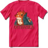 Graaf catracula T-Shirt Grappig | Dieren katten halloween Kleding Kado Heren / Dames | Animal Skateboard Cadeau shirt - Roze - S