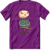 Casual skelet T-Shirt Grappig | Dieren halloween Kleding Kado Heren / Dames | Animal Skateboard Cadeau shirt - Paars - L