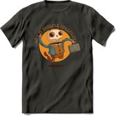 Casual skelet T-Shirt Grappig | Dieren halloween Kleding Kado Heren / Dames | Animal Skateboard Cadeau shirt - Donker Grijs - S