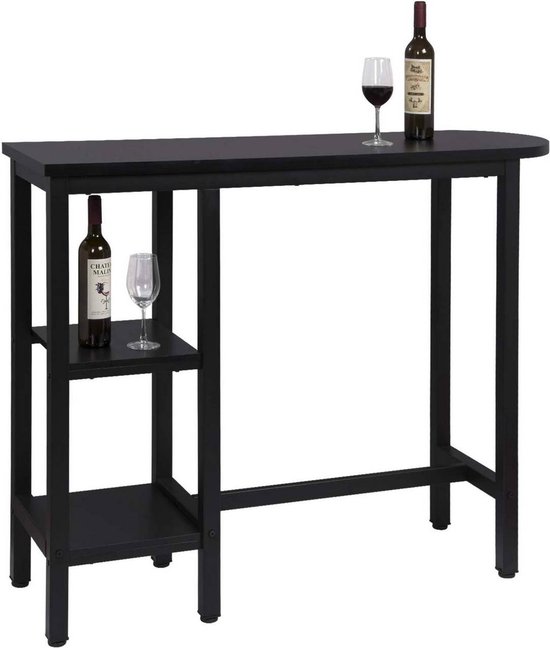 MDF salontafel - onregelmatig en elegant gebogen blad - Zwart