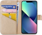 My Style Flex Wallet Telefoonhoesje geschikt voor Apple iPhone 13 Pro Hoesje Bookcase Portemonnee - Goud