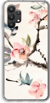 CaseCompany® - Galaxy A32 5G hoesje - Japanse bloemen - Soft Case / Cover - Bescherming aan alle Kanten - Zijkanten Transparant - Bescherming Over de Schermrand - Back Cover