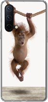 Geschikt voor OnePlus Nord CE 5G hoesje - Aap - Dieren - Kinderen - Orang Oetan - Jongetjes - Meisjes - Siliconen Telefoonhoesje