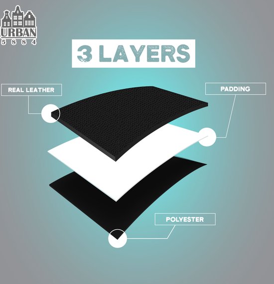 Urban 5884® - Luka - Veste de moto pour homme - Protection amovible - Zwart - Cuir de vache - Taille M