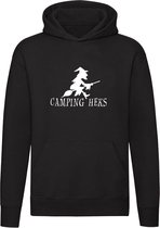 Camping Heks | Unisex | Trui | Sweater | Hoodie | Capuchon | Zwart | Bezem | Heksen | Witch | Halloween | Magie | Fantasie | Harry Potter | School